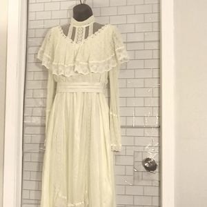 Gunne Sax vintage lace Prarie dress xs